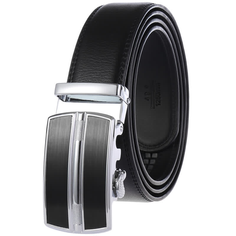 Men's Simple Hollow Automatic Buckle Leather Belt