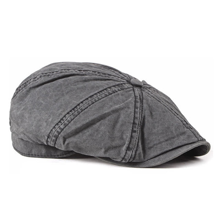 Casual Washed Aged Cotton Beret Cap