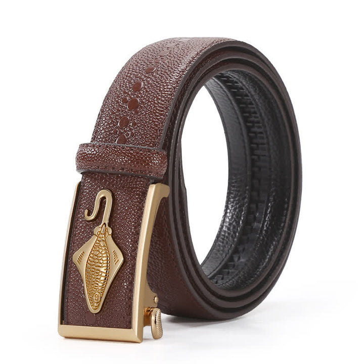 Men's Pearl Crocodile Pattern Leather Ratchet Belt