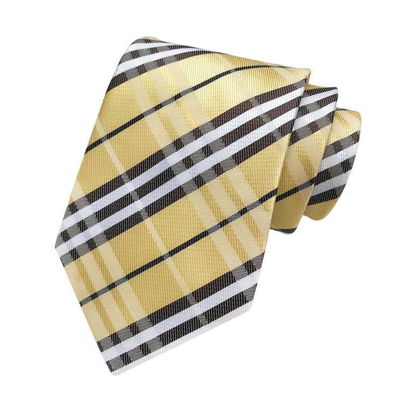 Men's Classic Scottish Plaid Necktie - Khaki - image 8