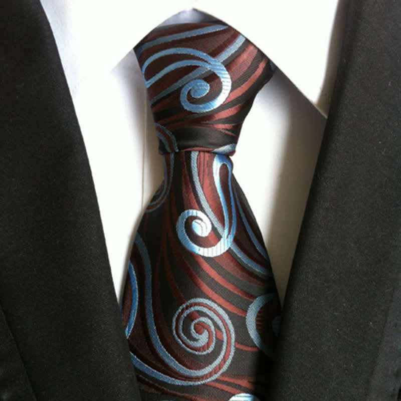 Men's Hurricane Wave Paisley Necktie - Coffee - image 1
