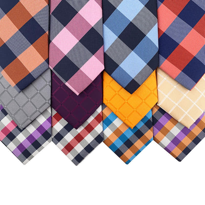 Men's Skinny Tuxedo Suit Plaid Necktie - image 0
