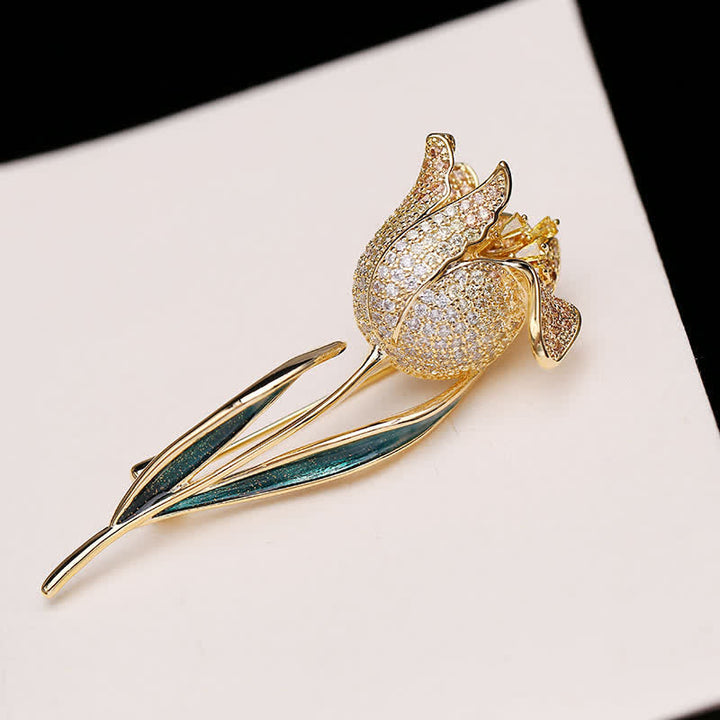 Women's Deep Love Tulip Brooch