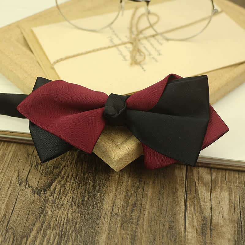 Men's Two Tone Colour Blocking Bow Tie