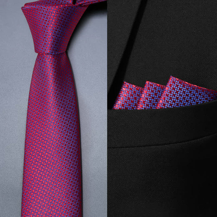 2Pcs Men's Noble Violet Red Gradient Necktie Set