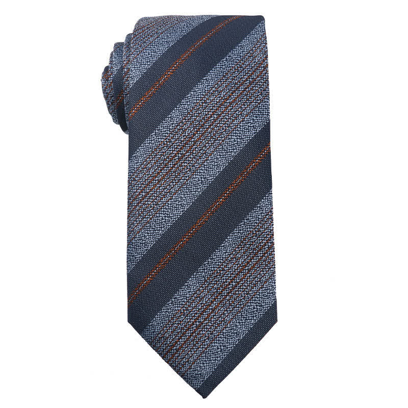 Men's Blue Series Paisley Striped Necktie - Navy Blue Striped - image 5