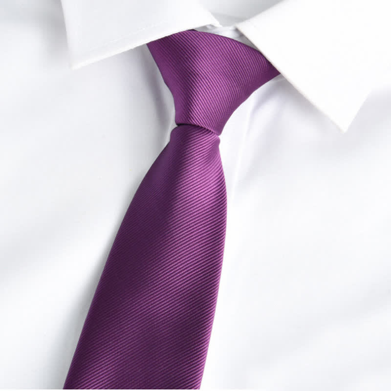 Men's Solid Color Zipper Tie Adjustable Necktie