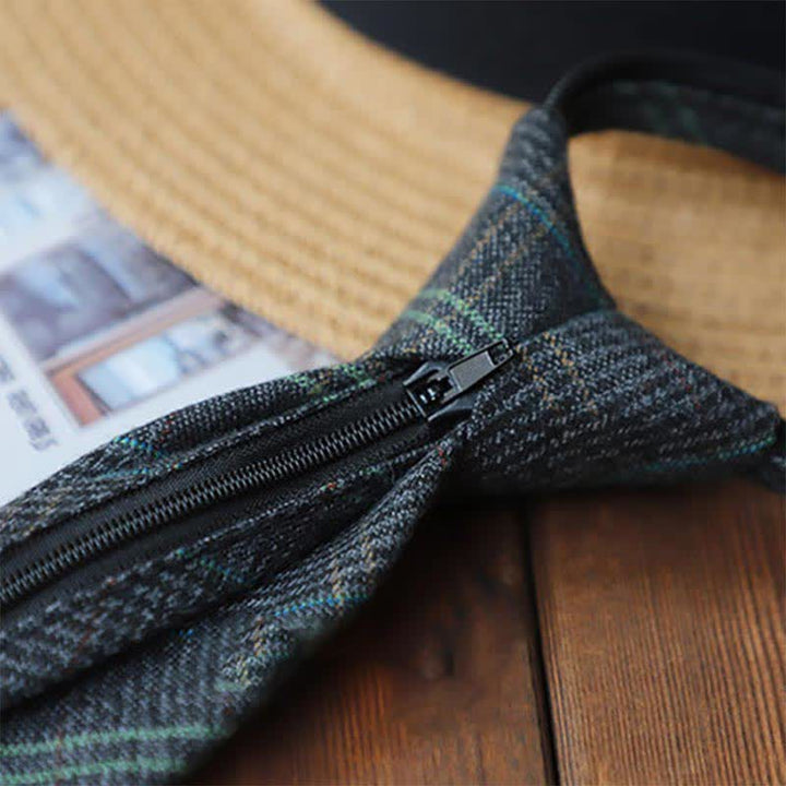 Men's Retro Zipper Tie Plaid Necktie - image 4
