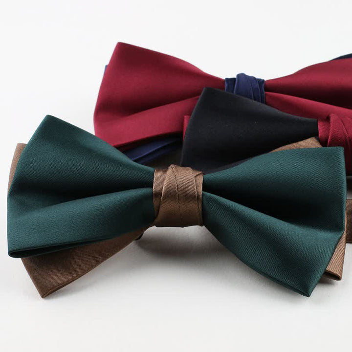 Men's Asymmetrical Two Tone Bow Tie