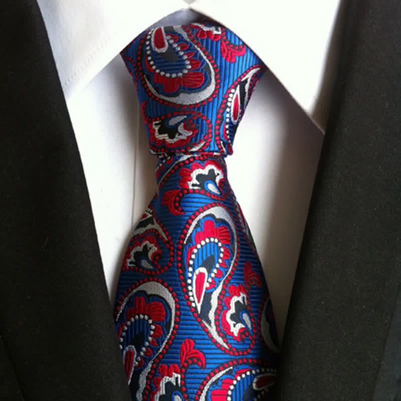 Men's Sea Wave Paisley Necktie - Blue - image 1