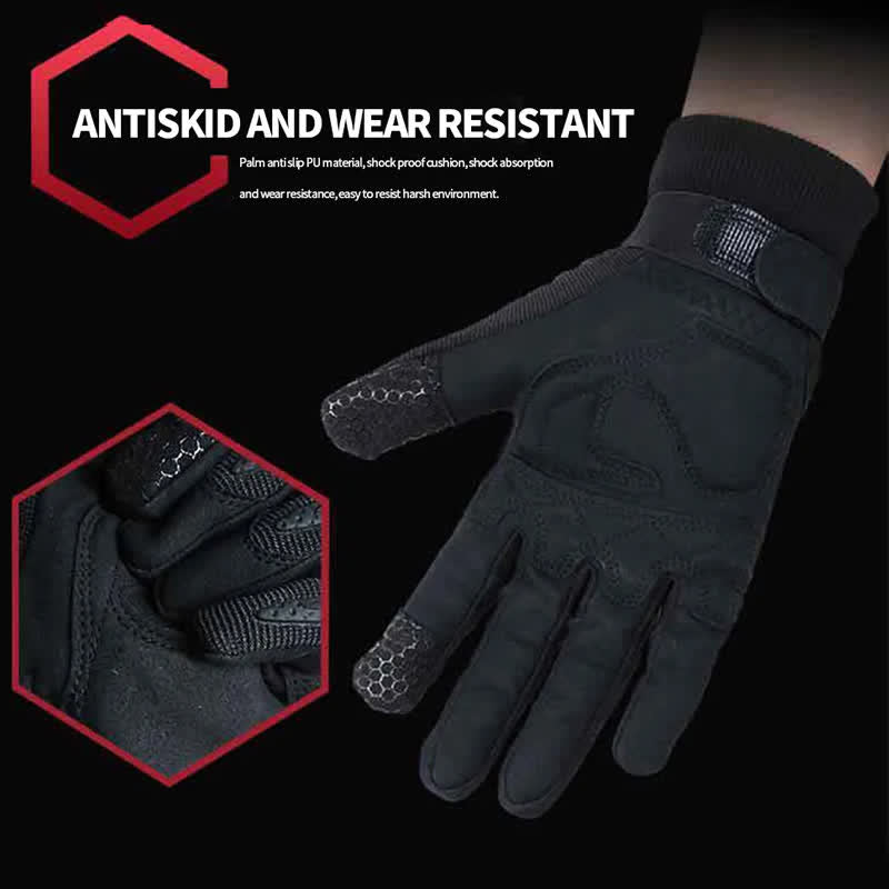 Outdoor Mountaining Full Finger Black Tactical Gloves