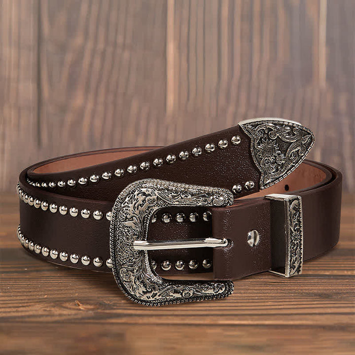 Women's Stunning Rivet Punk Style Leather Belt