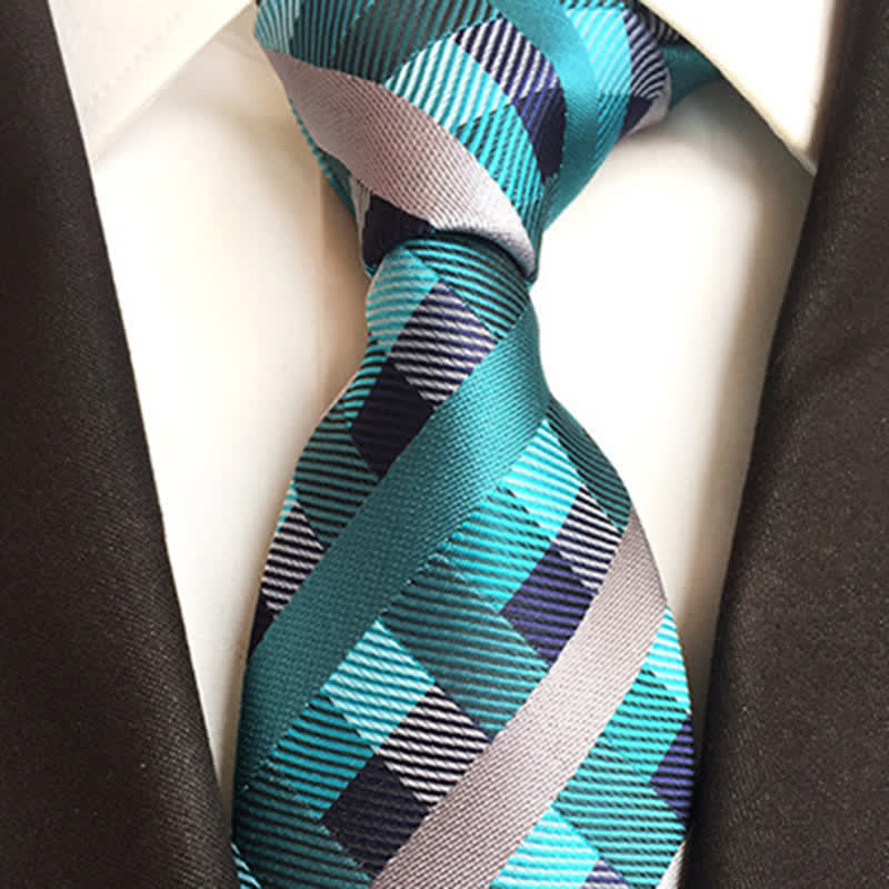 Men's Multi-colored Checked Formal Necktie - image 8