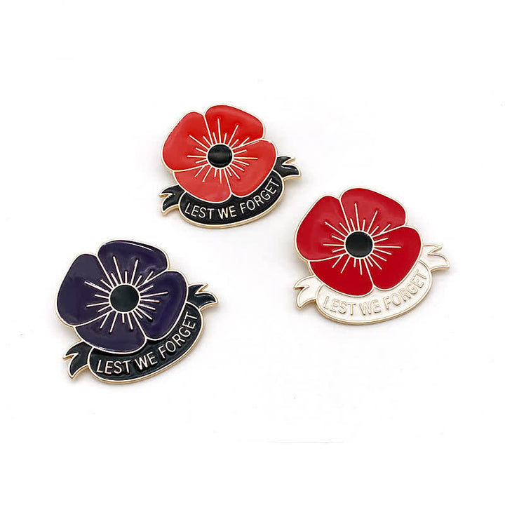 3Pcs Unisex Lest We Forget Poppy Brooch