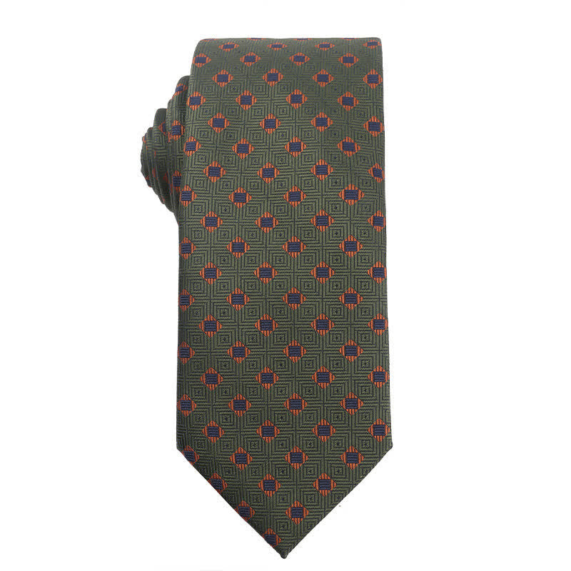 Men's Forest Green Orange Series Necktie - Square - image 4