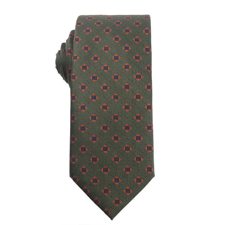 Men's Forest Green Orange Series Necktie - Square - image 4
