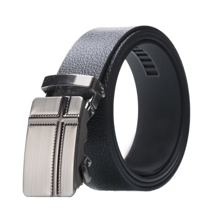 Men's Business Automatic Buckle Black Leather Belt