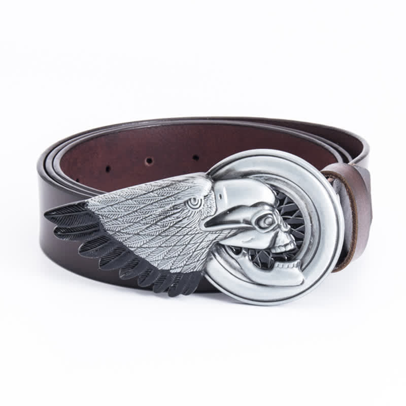 Men's Gothic Eagle Skull Leather Belt