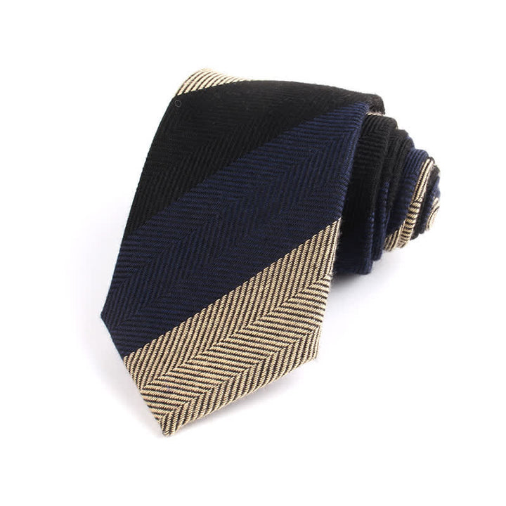 Men's British Soft Wool-like Striped Necktie