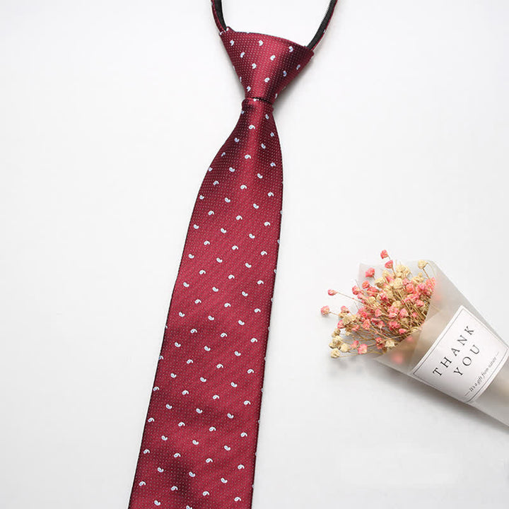 Men's Trendy Micro Paisley Zipper Tie Necktie