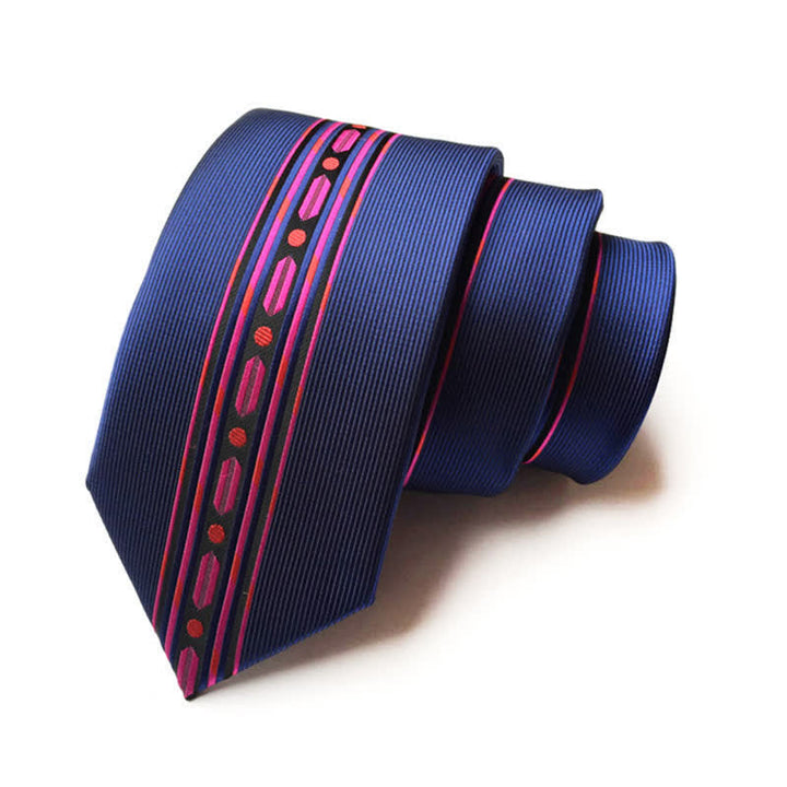 Men's Modern Blitz Lines Striped Necktie - Navy - image 2