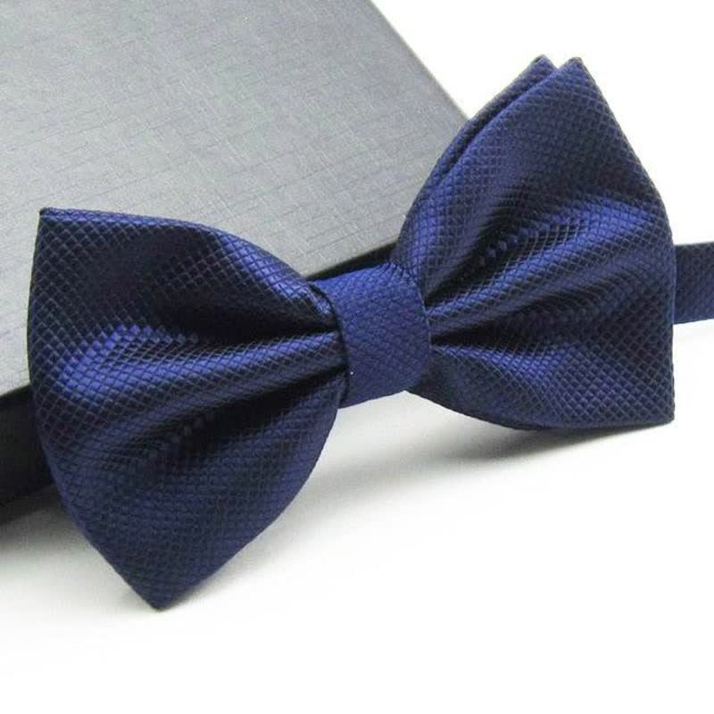 Men's Micro-checked Basic Color Bow Tie