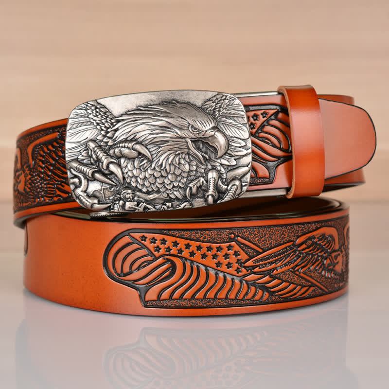 Men's Mighty Eagle Sharp Claw Automatic Buckle Leather Belt