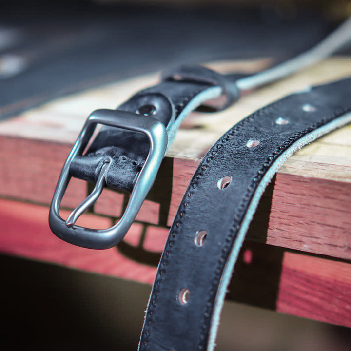 Men's Western Distressed Style Leather Belt - image 11