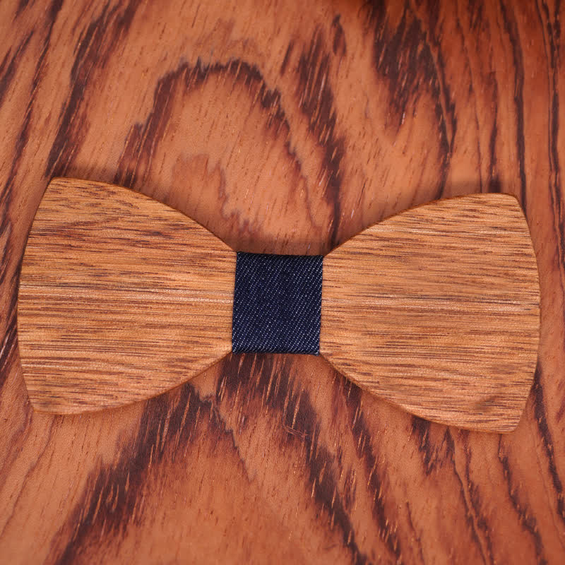 Men's Vintage Begonia Wooden Bow Tie