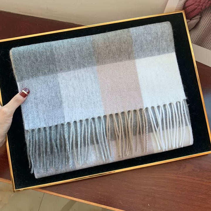 Unisex Lamb Edinburgh Big Warm Plaid Scarf - #29 - image 48