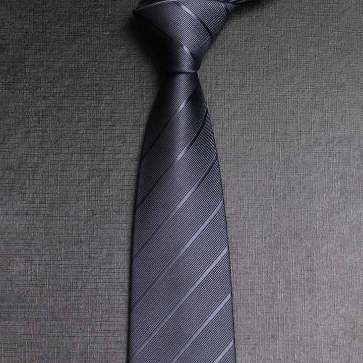 Men's Dark Colored Twill Business Necktie - Dark Gray - image 1