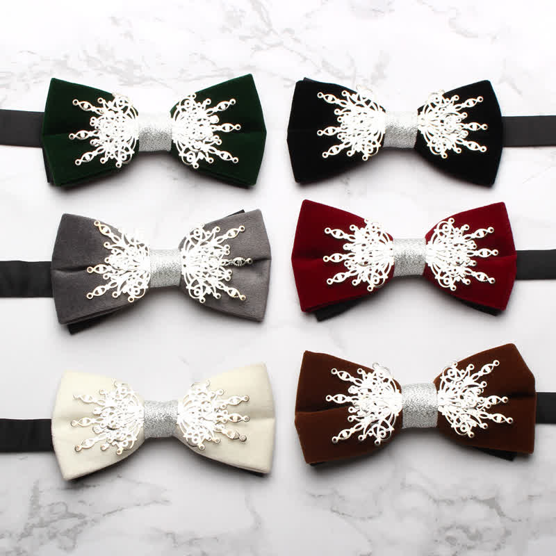 Men's Bling Mosaic Sunburst Velvet Bow Tie