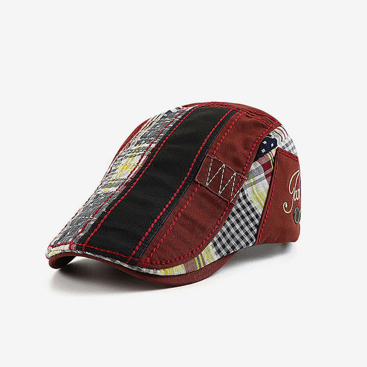 Stitching Patchwork Cabbie Beret Flat Cap