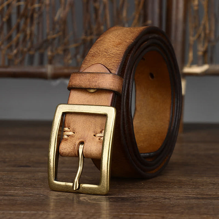 Men's Vintage Distressed Wrinkle Belt