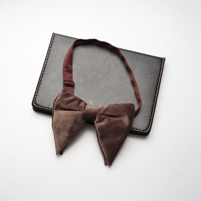 Men's Velvet Oversized Pointed Wedding Bow Tie