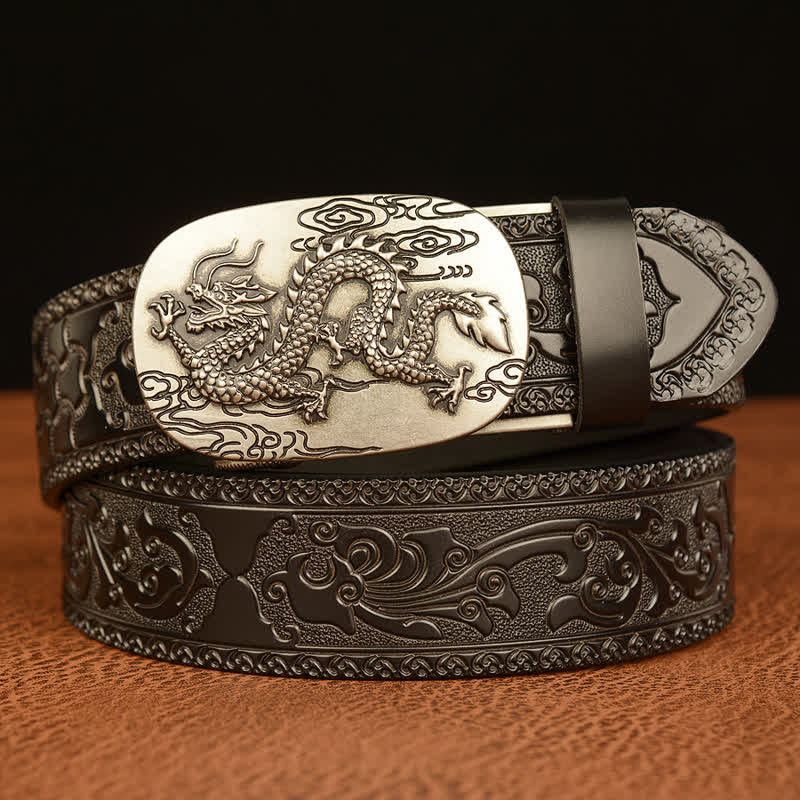 Men's Dragon Soaring In The Sky Leather Belt