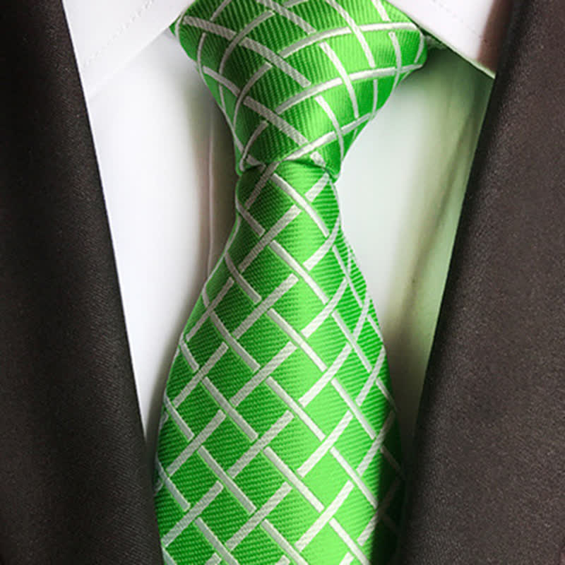 Men's Bright Woven Checked Necktie - image 10