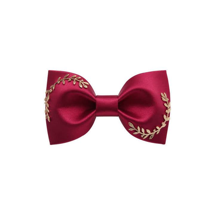 Men's Golden Leaves Wedding Bow Tie