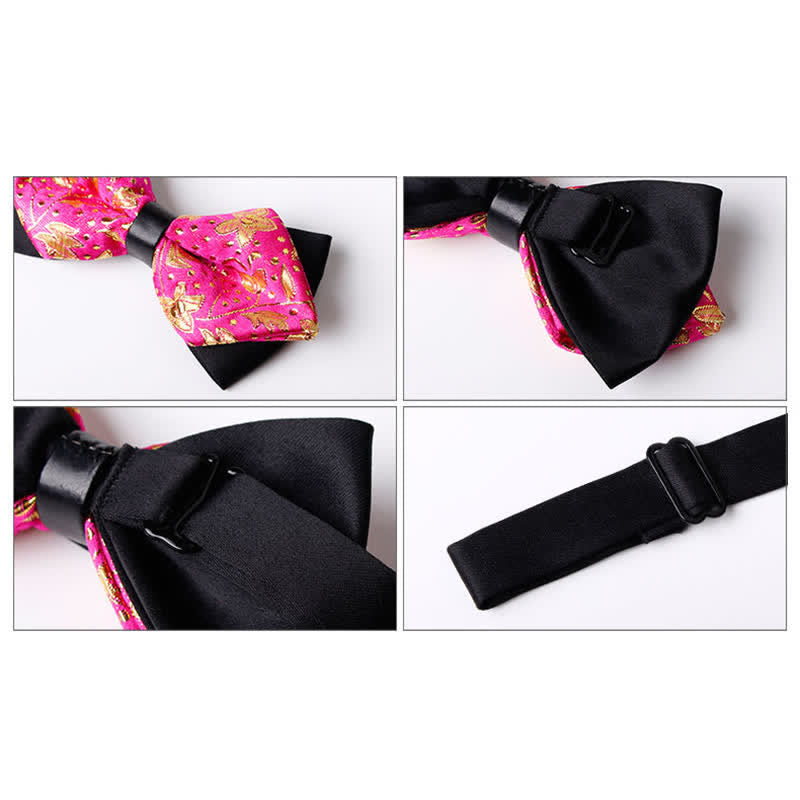 Men's Gold Hue Paisley Pointed Bow Tie