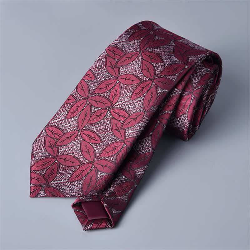 Crimson Men's Vintage Little Leaves Necktie