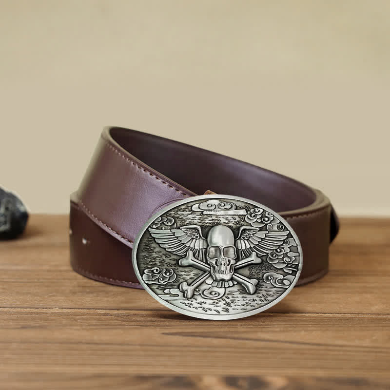 Men's DIY Skull Angel Creative Beer Holder Buckle Leather Belt