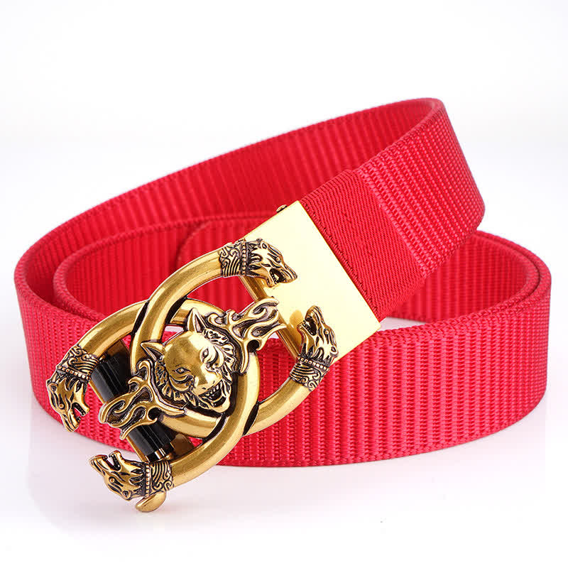 Men's Fierce Wolves In Flame Nylon Belt