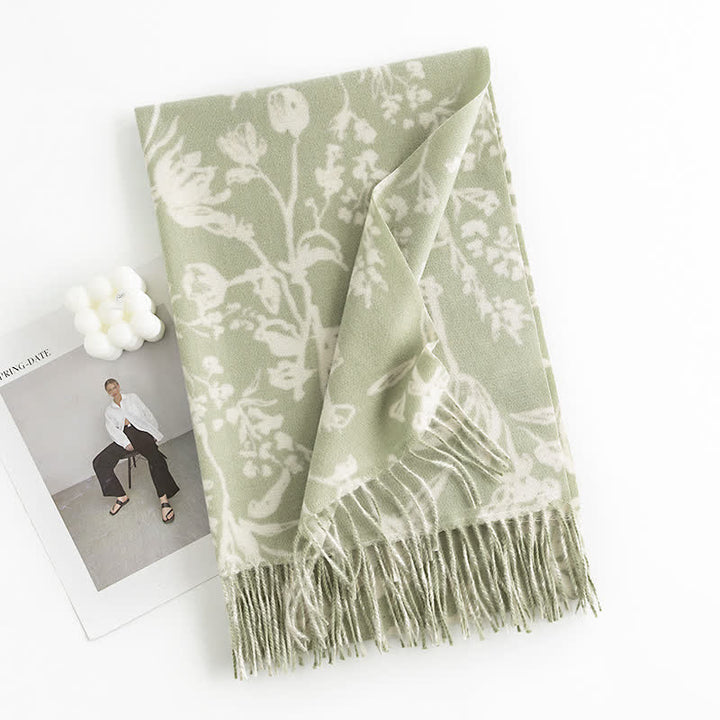 Women's Cream Sweet Flower Botanical Scarf