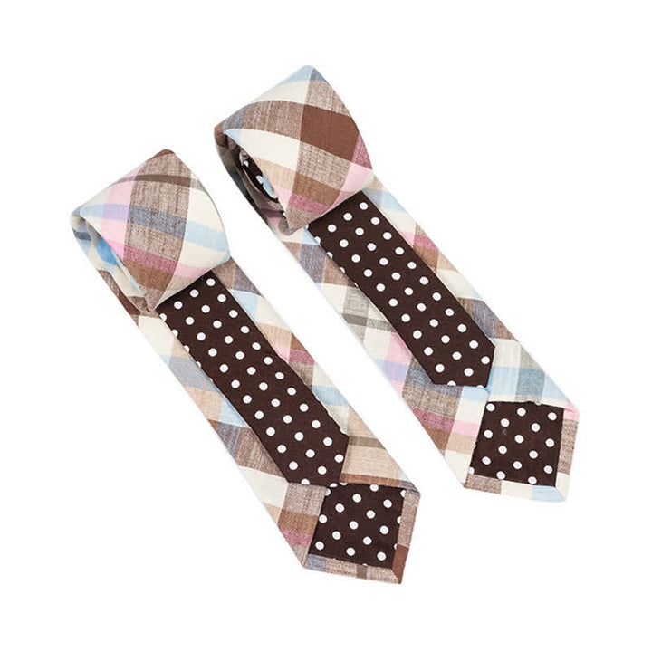 Men's Novel Plaid Floral Patchwork Necktie