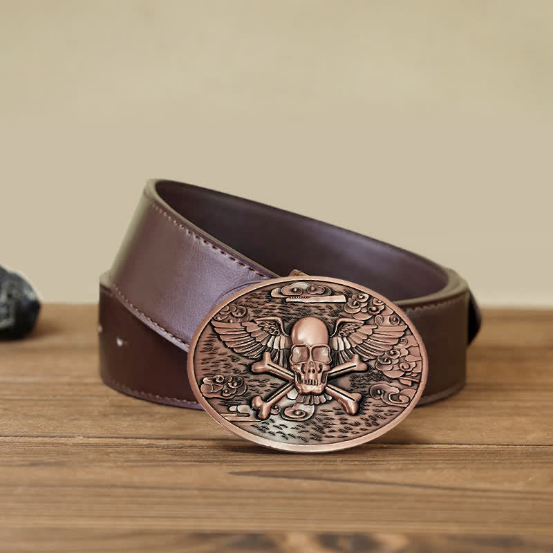 Men's DIY Skull Angel Creative Beer Holder Buckle Leather Belt