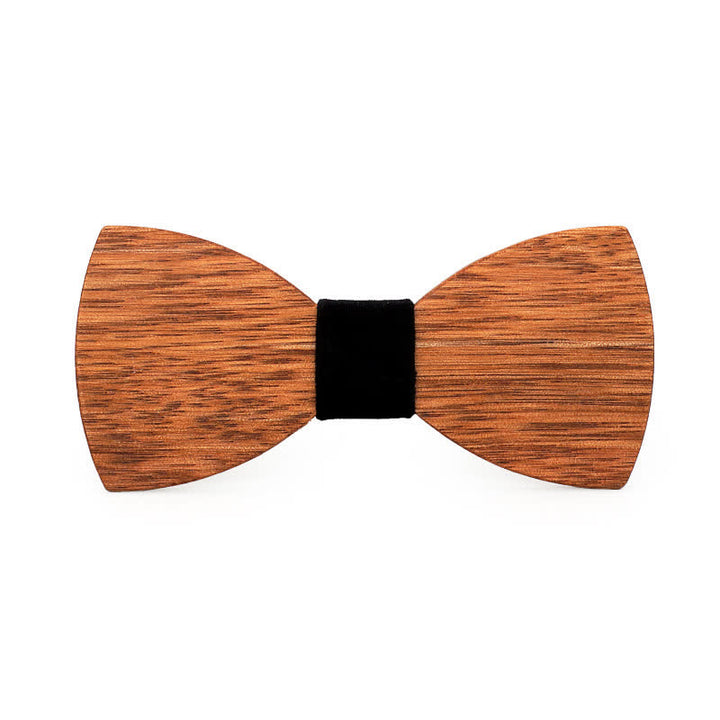 Men's Vintage Begonia Wooden Bow Tie