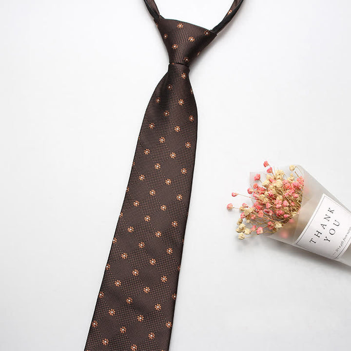 Men's Retro Floral Zipper Tie Motifs Necktie