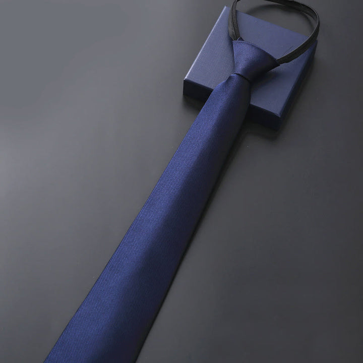 Men's Blue Series Zipper Tie Business Necktie