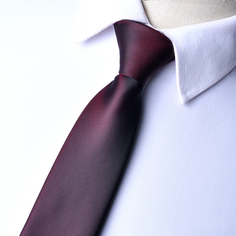 Men's Solid Color Zipper Tie Adjustable Necktie