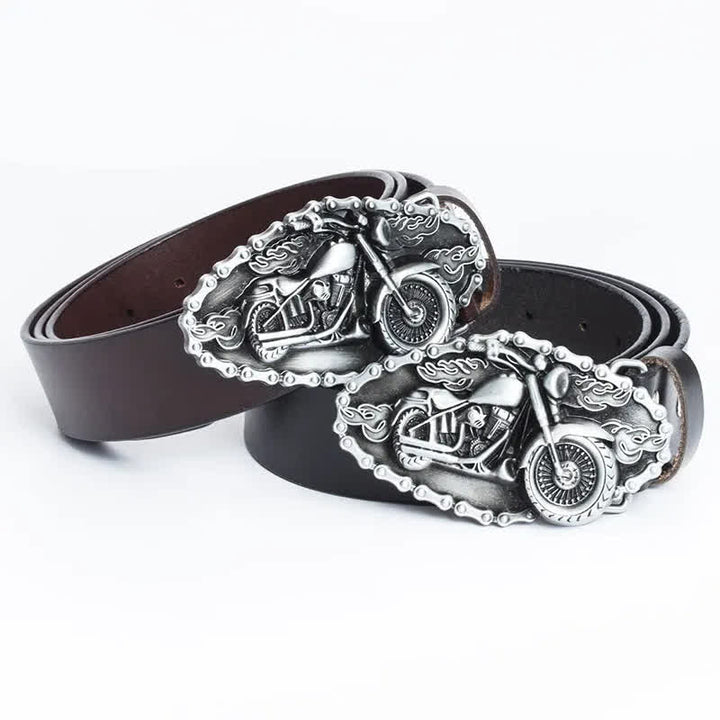 Men's Punk Locomotive Motorcycle Leather Belt